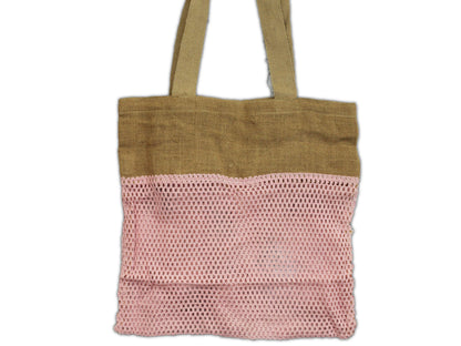Eco Friendly Natural Cotton and Jute Net Mesh Shopping Bag