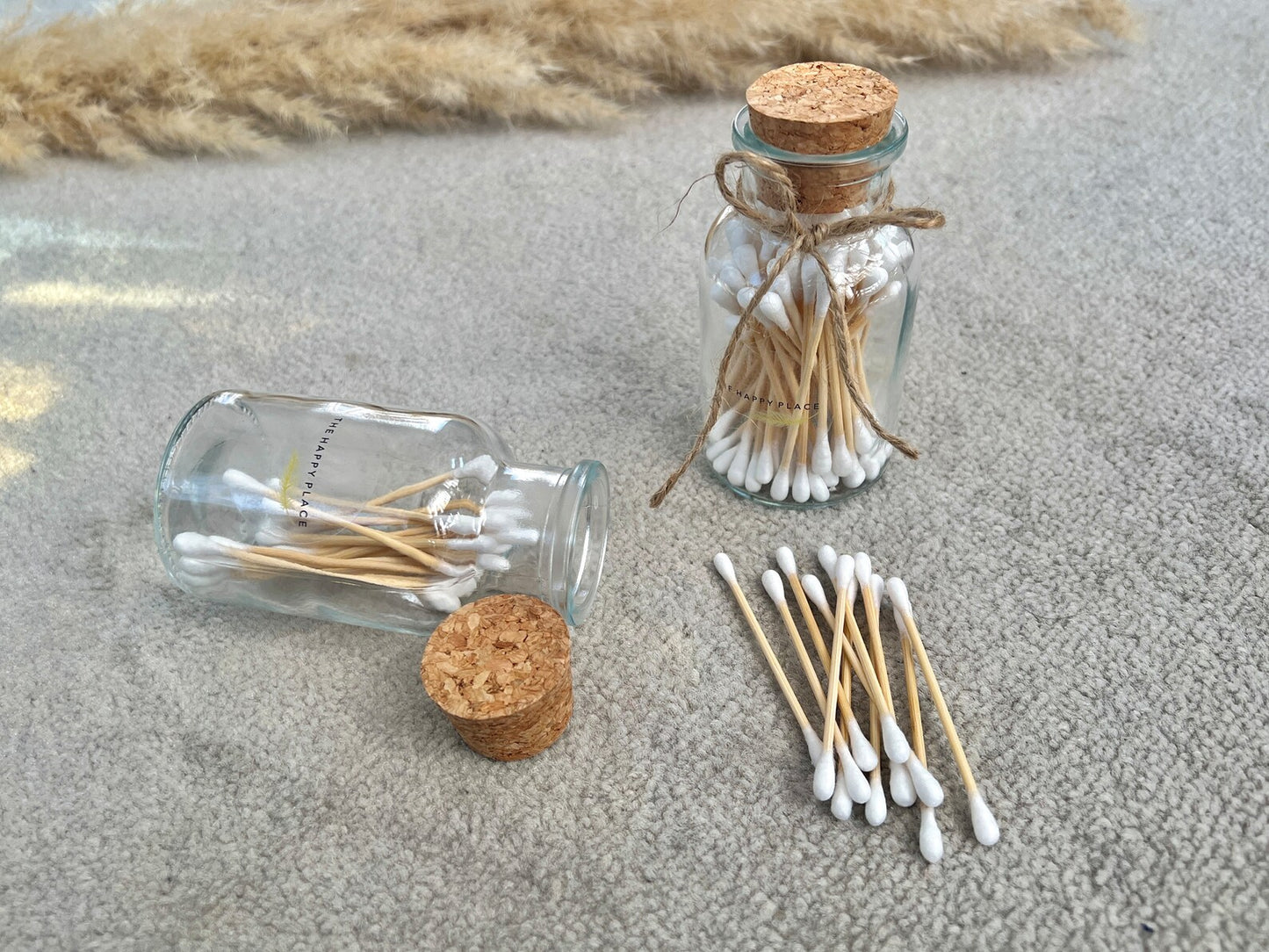 Sustainable Bamboo Cotton Buds in Glass Jar