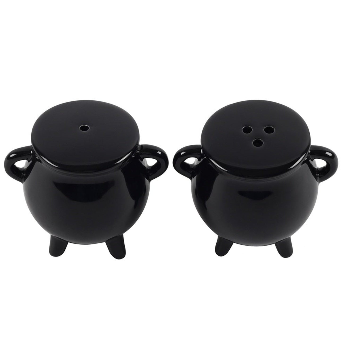 Black Cruet Set - Cauldron Inspired Salt & Pepper Shakers