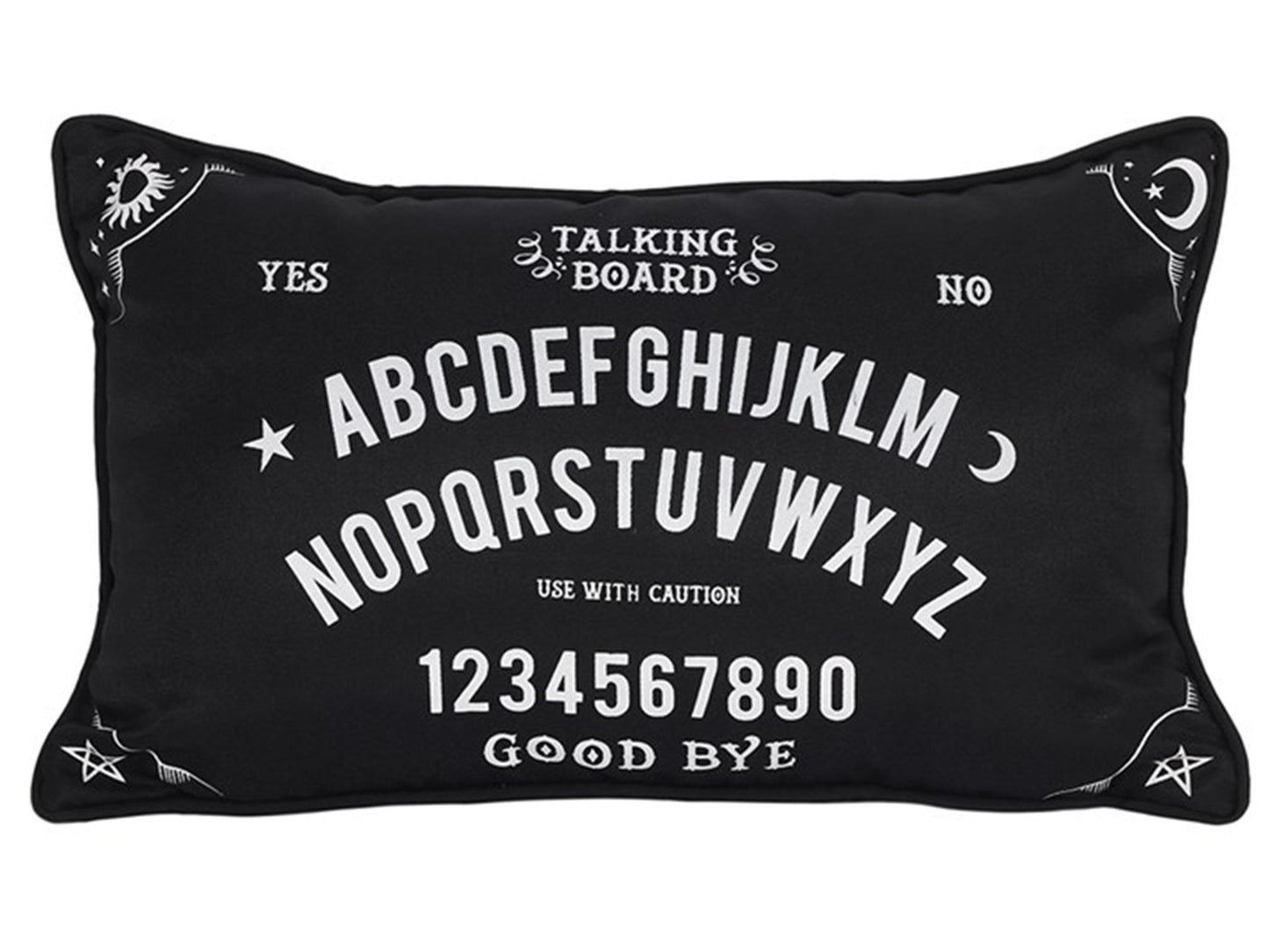 Black Rectangular Ouija Board Cushion - Small Rectangle Black and White Cushion