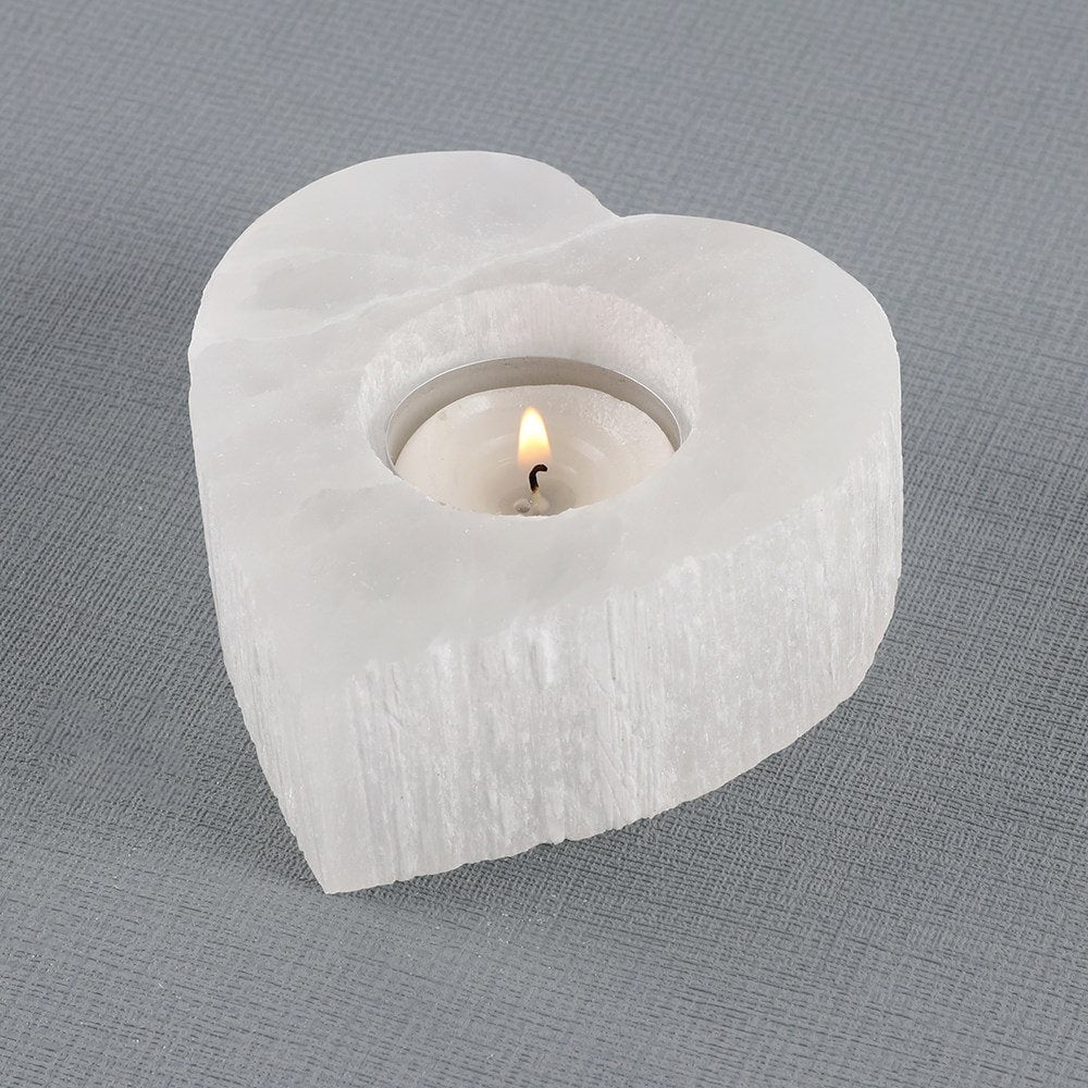 White Crystal Tealight Holder - Crystal Gifts - Crystal Candle Holder