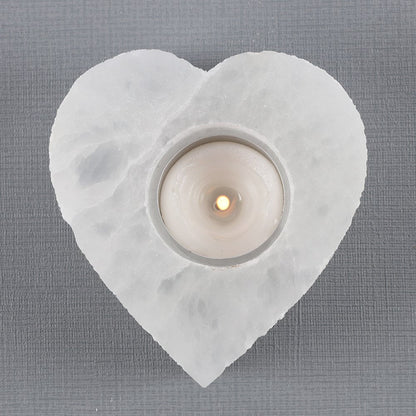 White Crystal Tealight Holder - Crystal Gifts - Crystal Candle Holder