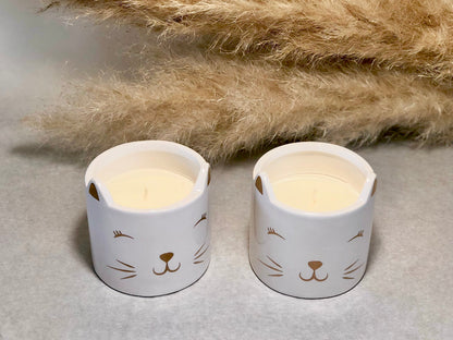 Cat Face Linen Fresh Scented Candle