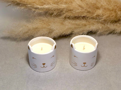 Cat Face Linen Fresh Scented Candle