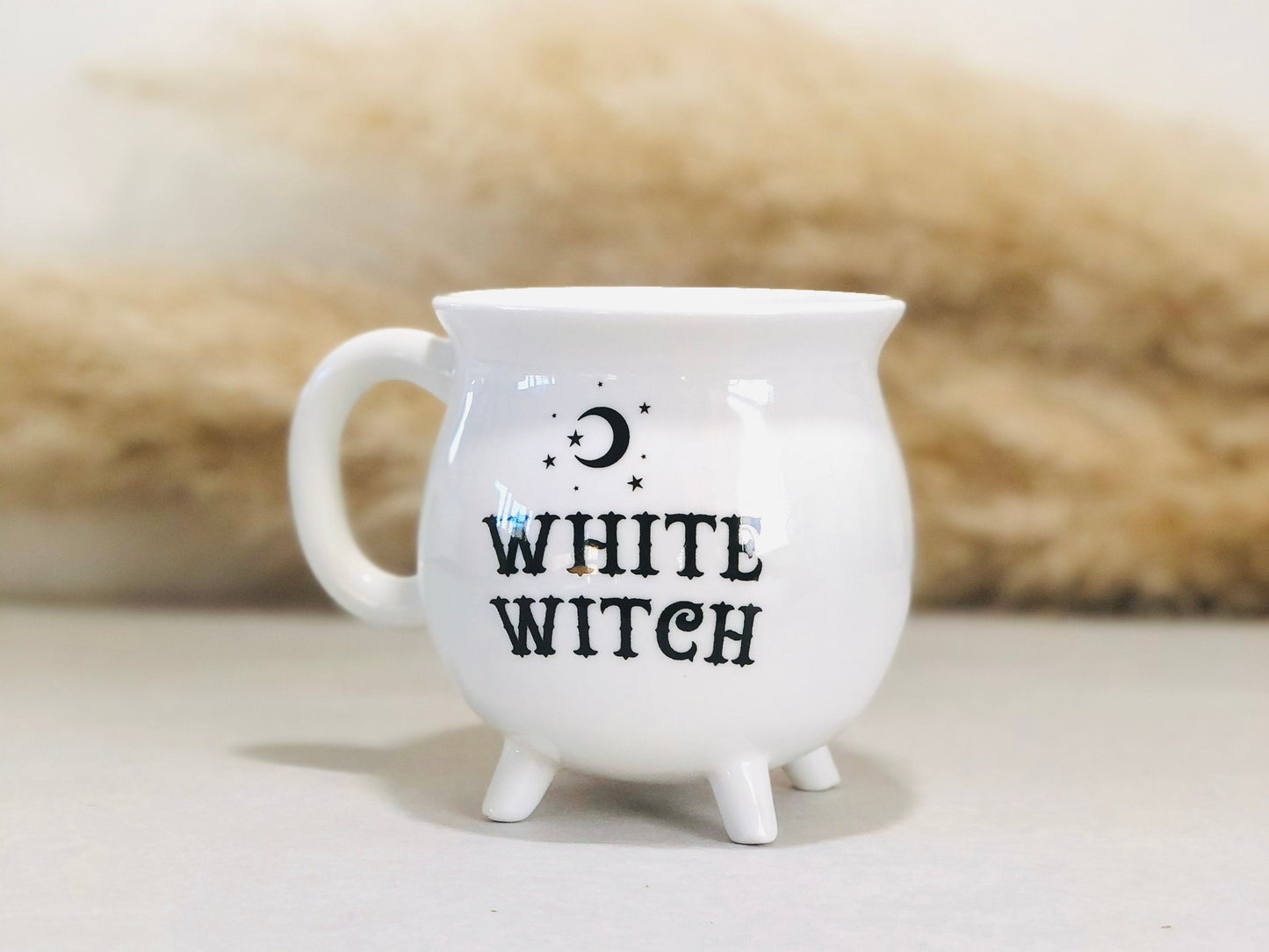 White Cauldron Mug -  White Witch Mug - Gothic Gifts - Halloween