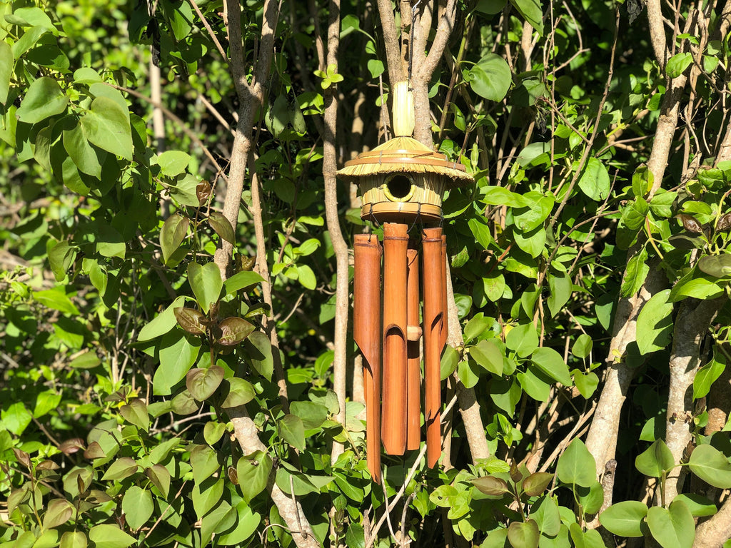 Natural Garden Bird House - Sea Grass Bird Nesting Box - Eco Friendly Birdhouses - Handmade Bird Houses - Garden Decor - Bamboo Windchimes