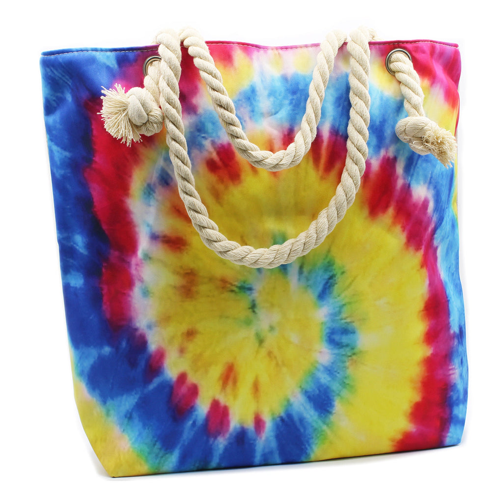 Tie Die Cotton Tote Bags - Tie Dye Shoulder Bags - Tie Dye Beach Bags - Canvas Tote Bags - Colourful Tie & Dye Bags - Hippie Tote Bags
