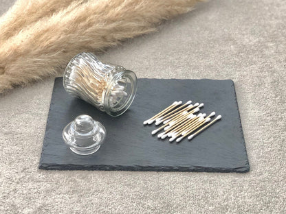 Eco Friendly Bamboo Cotton Buds in Glass Jar