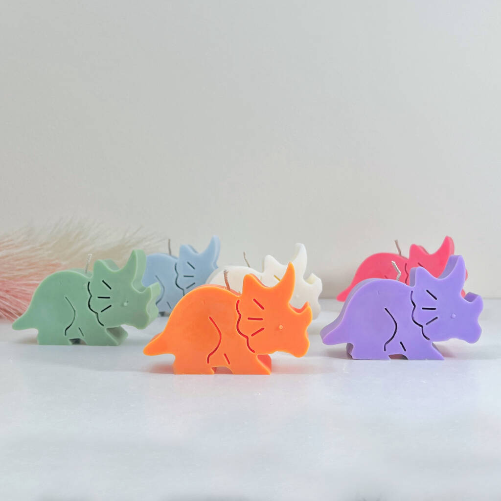 Triceratops Dinosaur Candle - Dinosaur Gift