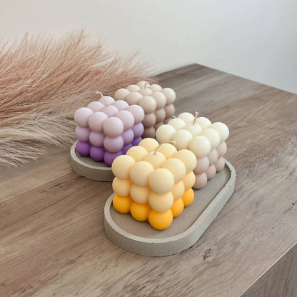 Soy Wax Bubble Cube Candle with Ombre Colour - Aesthetic Home Candle