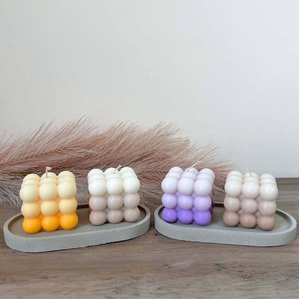 Soy Wax Bubble Cube Candle with Ombre Colour - Aesthetic Home Candle