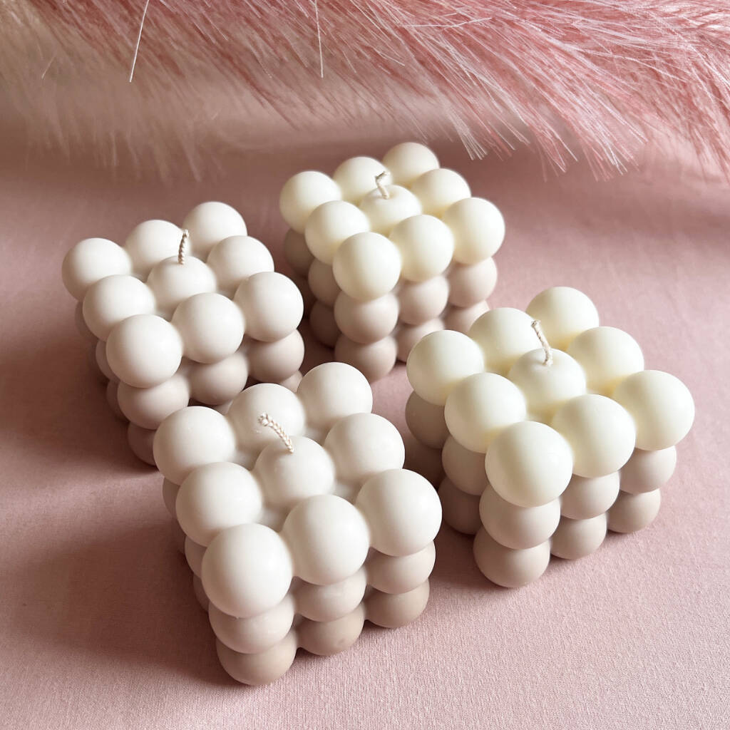 Soy Wax Bubble Cube Candle with Ombre Colour - Aesthetic Home Candle