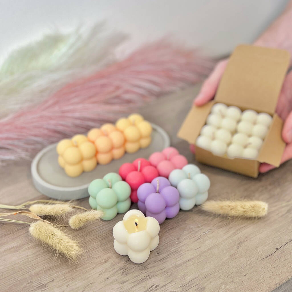 Aesthetic Soy Wax Cube Candles - Natural Vegan Candles Decor