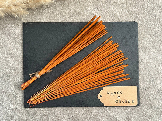 Peach and Mango Incense Sticks - Fruity Scented Incense - Hand Rolled Incense