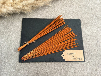 Peach and Mango Incense Sticks - Fruity Scented Incense - Hand Rolled Incense