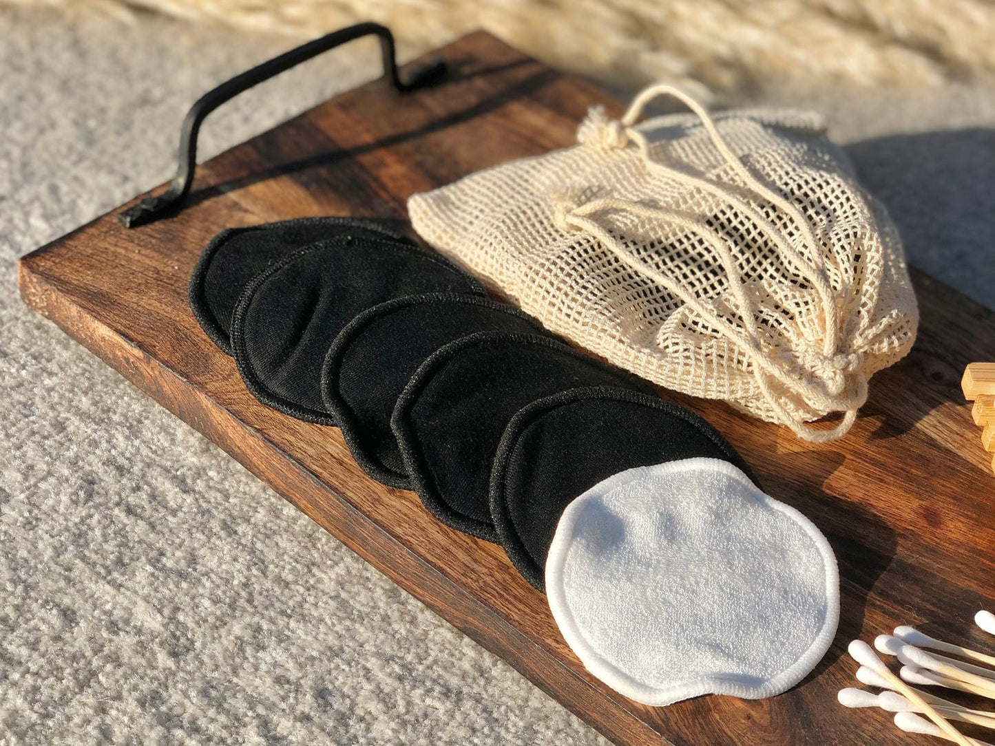 Bamboo & Organic Cotton Make-Up Removal Pads & Eco Wash Bag