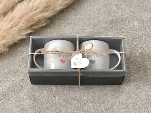 Blushing Bride & Dashing Groom Mug Gift Set - Wedding Mug Set - Engagement Gift