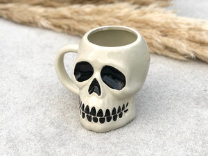 Ceramic Skull Mug - Large Coffee Mugs - Halloween Drinking Mug