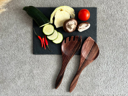 Wooden Salad Serving Spoons - Sustainable Salad Tongs