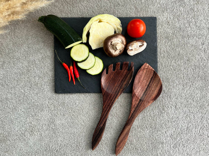 Wooden Salad Serving Spoons - Sustainable Salad Tongs